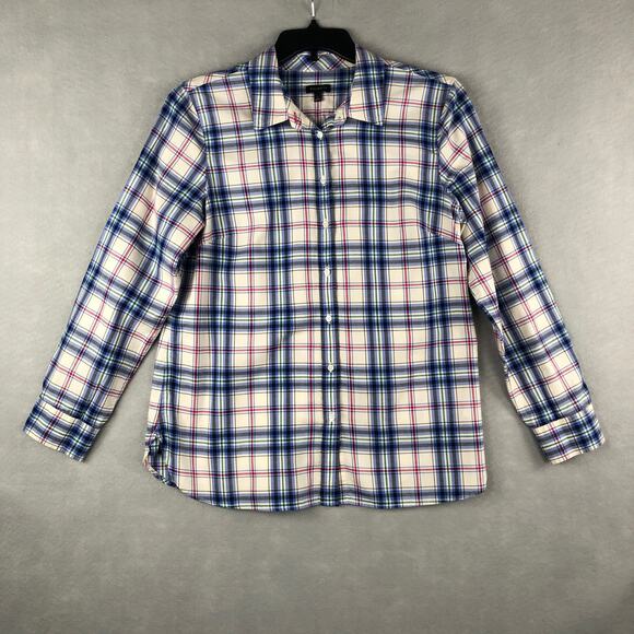 Talbots Tops - Talbots Plaid Shirt Women's Size Large Long Sleeve
